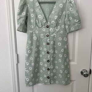 Ruby Sees Button-Down Daisy Polka Dot Dress